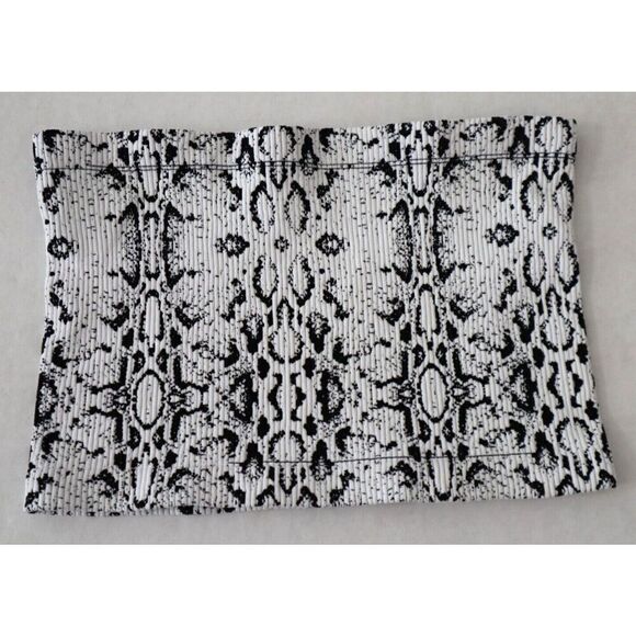 Intimately Free People Women Sz M/L White/Black Snake Print Adrienne Bandeau Top - Picture 2 of 4
